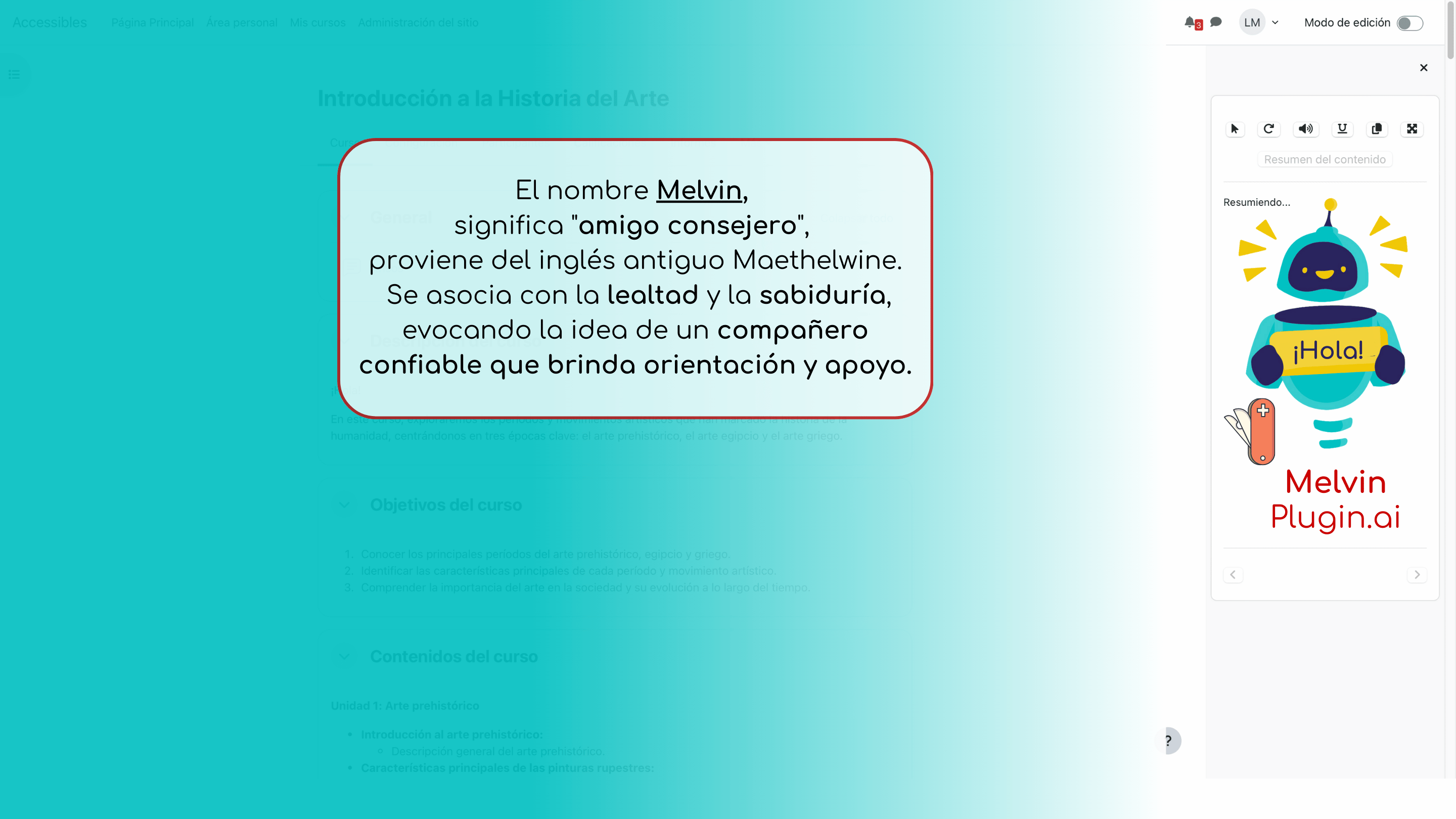 El nombre Melvin, 
significa "amigo consejero", 
proviene del inglés antiguo Maethelwine.
 Se asocia con la lealtad y la sabiduría, evocando la idea de un compañero confiable que brinda orientación y apoyo.